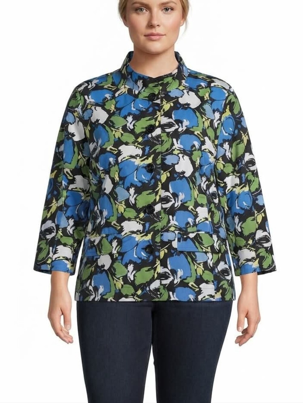 Charter Club Jacket Floral Patterned Size 2X
